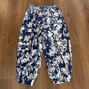 Christian Siriano Womens Small Linen Blend Harem Pants Lounge Beachy Resort‎